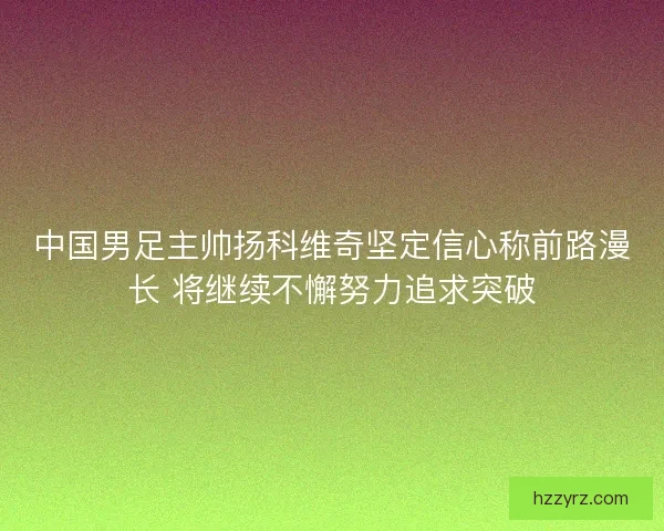 中国男足主帅扬科维奇坚定信心称前路漫长 将继续不懈努力追求突破